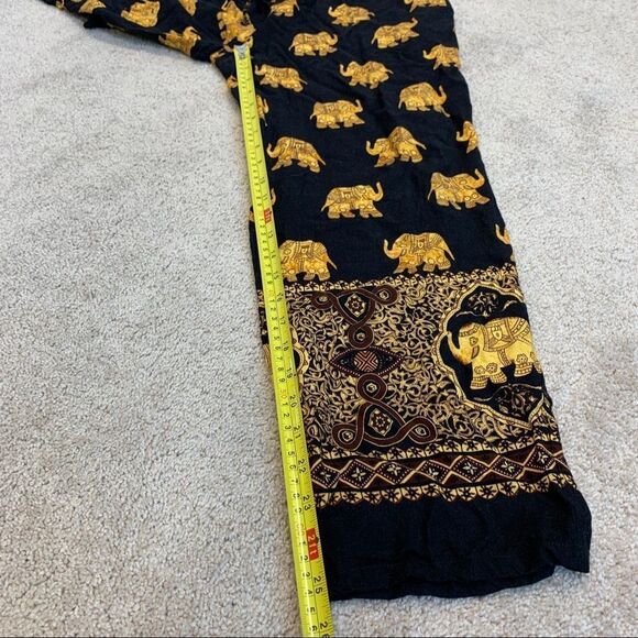 Bohotusk Royal Elephant Print Harem Pants Elasticated Smocked Waist Sz S/M - Picture 10 of 12